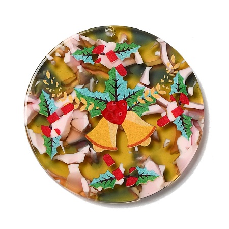 Transparent Christmas Themed Cellulose Acetate(Resin) Pendants OACR-L018-03E-1