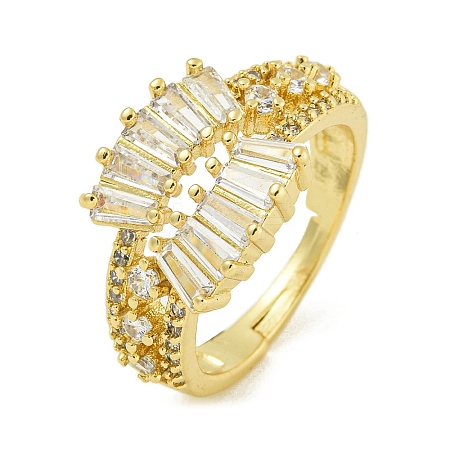 Brass Pave Cubic Zirconia Rings for Women RJEW-U011-04G-1