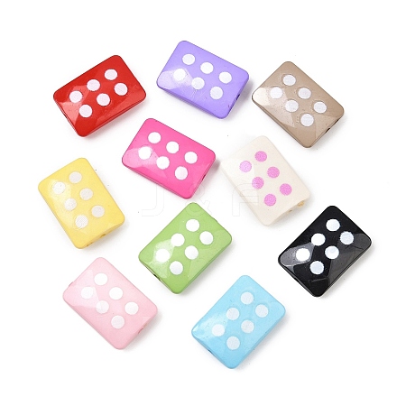 Opaque Printed Acrylic Beads OACR-G055-05-1