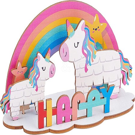 Basswood Cake Insert Card Decoration DIY-WH0016-69-1