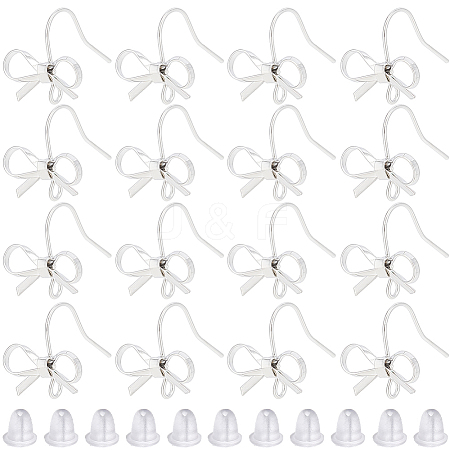 SOFPLATE 28Pcs Bowknot Shape Brass Earring Hook DIY-SP0001-06P-1