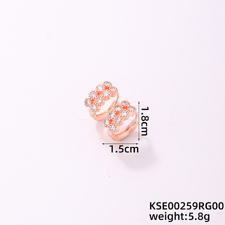 Geometric Shape Earrings with Micro Inlaid Diamonds LT0896-2-1