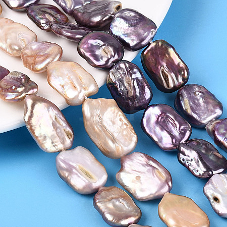 Natural Baroque Keshi Pearl Beads Strands PEAR-S020-K13-1