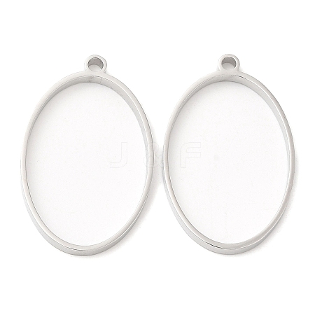 Non-Tarnish 304 Stainless Steel Open Back Bezel Oval Pendants LS-STAS-Z040-05P-1