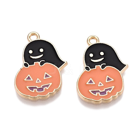 Halloween Theme Rack Plating Alloy Enamel Pendants ENAM-N056-358B-1