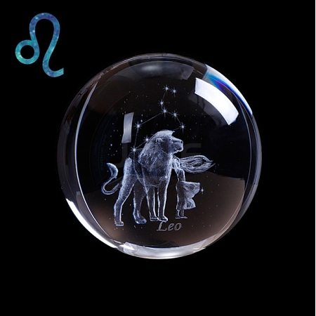 Inner Carving Constellation Glass Crystal Ball Diaplay Decoration PW-WG22452-06-1