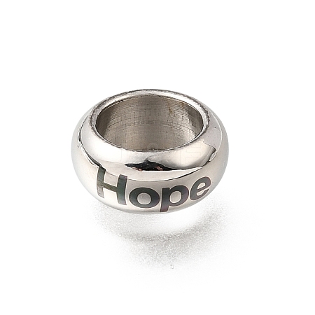 304 Stainless Steel Large Hole Beads STAS-H263-01P-02-1