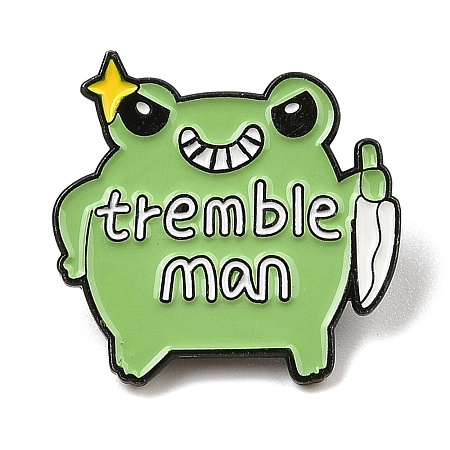 Cute Tremble Man Frog with Knife Alloy Enamel Pin Brooch for Backpack Clothes JEWB-R004-05EB-02-1