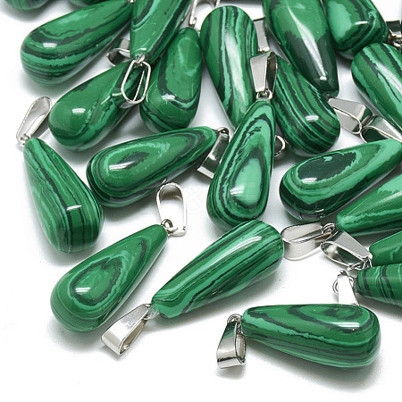 Synthetic Malachite Pendants G-T081-22-1