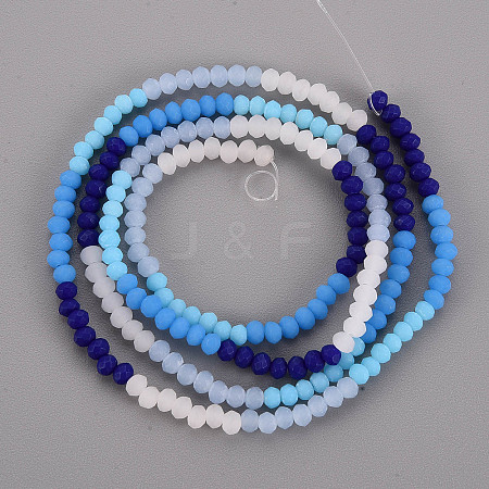 Opaque 7 Colors Frosted Glass Beads Strands FGLA-T002-02A-A04-1