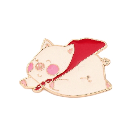 Cartoon Pig Enamel Pins JEWB-S032-04G-F-1