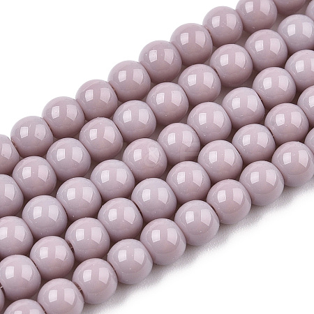 Opaque Solid Color Glass Beads Strands LS-GLAA-T032-P4mm-07-1
