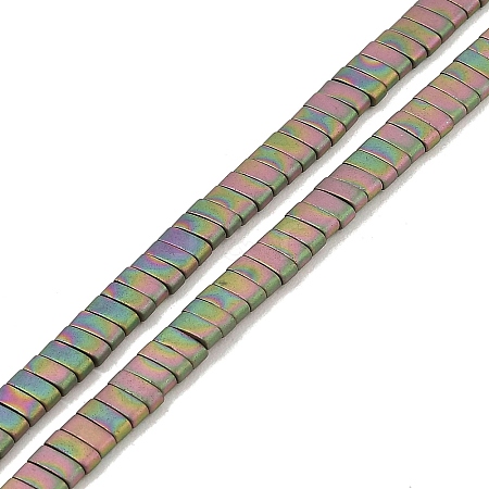 Electroplated Frosted Non-magnetic Synthetic Hematite Beads Strands G-G089-A01-02-1