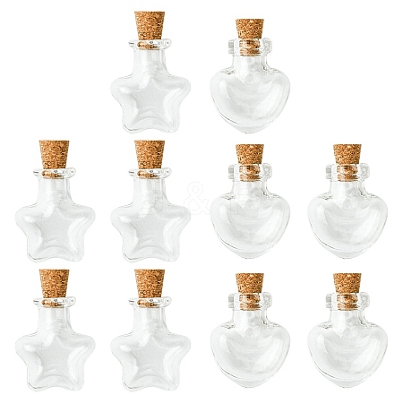 10Pcs 2 Styles Glass Bottle for Bead Containers AJEW-FS0001-11-1