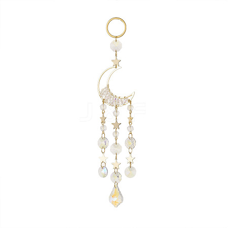 AB Color Teardrop Glass Suncatchers HJEW-JM00846-1