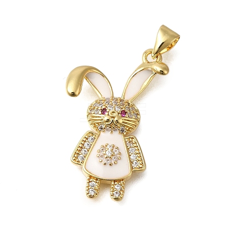 Rack Plating Brass Micro Pave Cubic Zirconia Pendants ZIRC-F142-11G-01-1