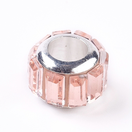 Glass European Beads GPDL-WH0001-01A-1