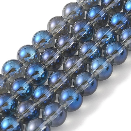 Transparent Electroplate Glass Beads Strands GLAA-T032-T6mm-C03-1