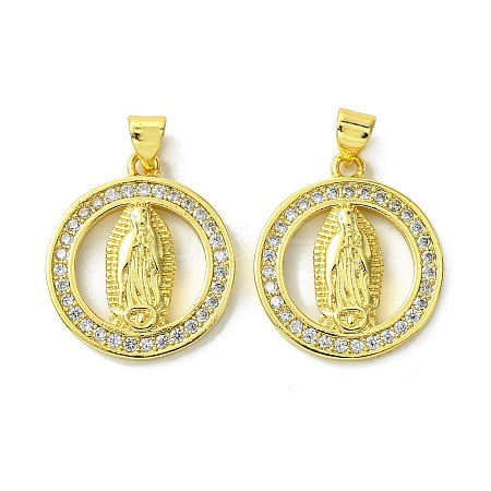 Brass Micro Pave Cubic Zirconia Pendants KK-H472-53F-G-1