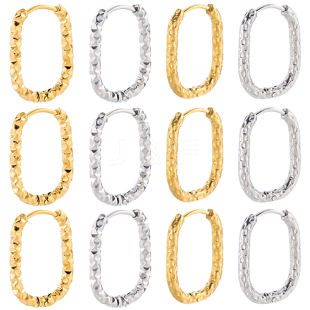 16Pcs 4 Styles 304 Stainless Steel Hoop Earring EJEW-SC0001-77-1