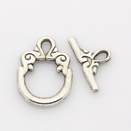 Tibetan Style Alloy Ring Toggle Clasps LS-PALLOY-J471-24AS-1