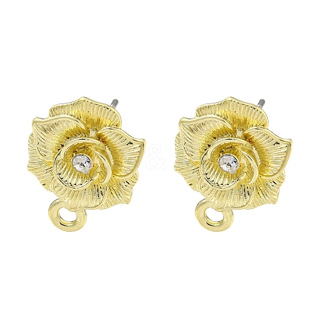 Rack Plating Alloy Stud Earring Finding FIND-C053-01G-01-1