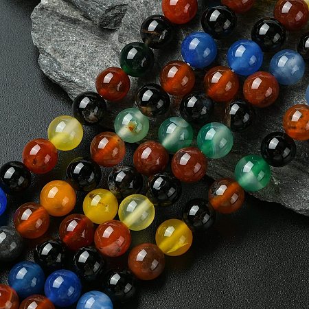 Natural Agate Beads Strands G-F417-05-8mm-1