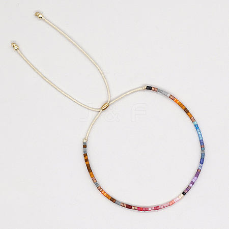 Glass Seed Braided Bead Bracelet CG0646-7-1