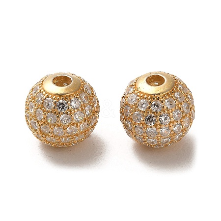 925 Sterling Silver Micro Pave Cubic Zirconia Beads LS-STER-H110-24C-01G-1