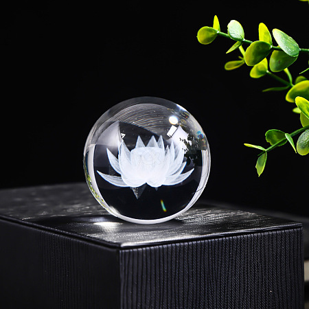 Inner Carving Glass Crystal Ball Diaplay Decoration PW-WGF6175-11-1