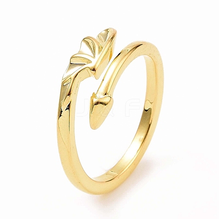 Brass Dragon Wings Cuff Ring for Women RJEW-B028-21G-1