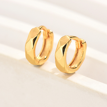 Elegant Classic Fashionable Gold Plated Brass Hoop Earrings for Women DC8873-1