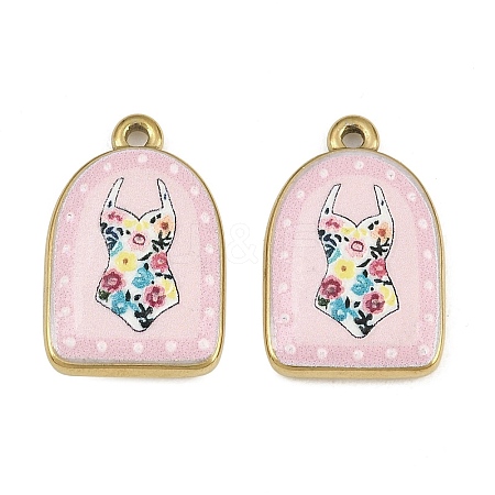 Printed 304 Stainless Steel Enamel Pendants SA-CBA1ED9-16G-02-1