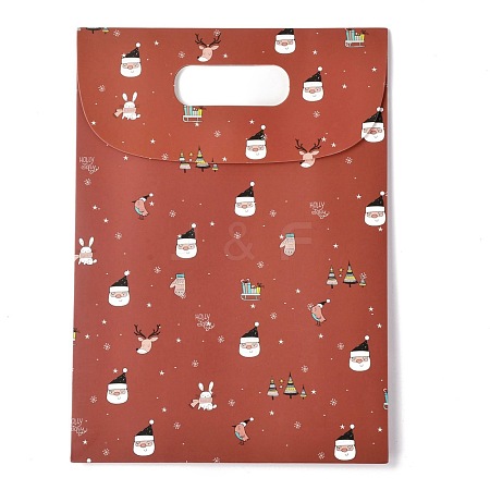 Christmas Themed Pattern Rectangle Kraft Paper Flip Bags CARB-L008-02M-01-1