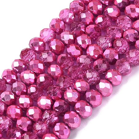 Transparent Electroplate Glass Beads Strands X1-EGLA-Q131-01A-08-1