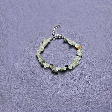 Natural Prehnite Chip Beaded Bracelets for Women IW6789-58-1