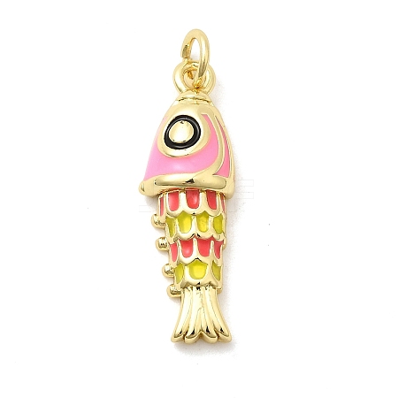 Brass Enamel Pendants KK-H529-51G-01-1
