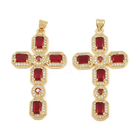 Brass Micro Pave Cubic Zirconia Pendants CU-CBADC6C-13G-04-1