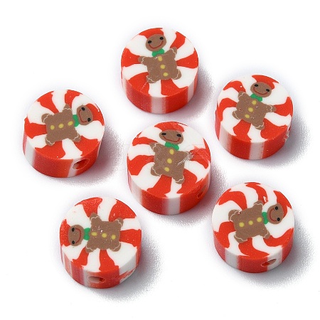 Christmas Theme Handmade Polymer Clay Beads CLAY-M005-06-1