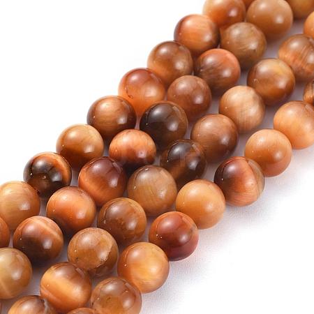 Natural Sun Tiger Eye Beads Strands G-D809-12-8mm-1