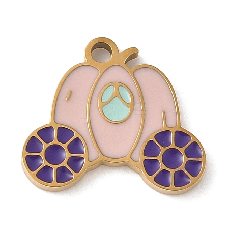 Christmas Themes 304 Stainless Steel Enamel Charms LS-STAS-K312-04H-G-1