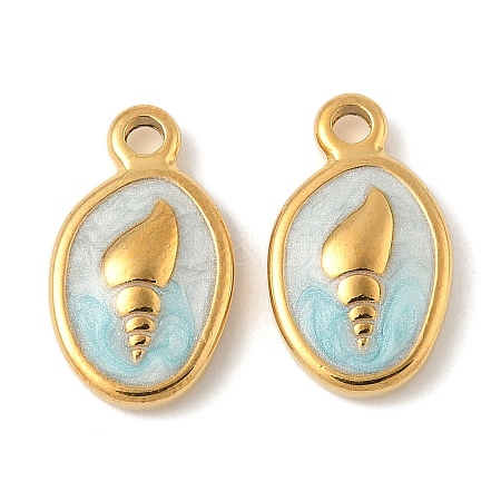 304 Stainless Steel Enamel Pendants STAS-U057-15G-A-1