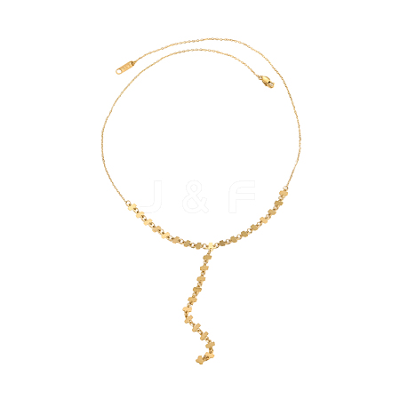 Rectangle 304 Stainless Steel Y-shaped Necklaces for Women STAS-OY013-89G-1