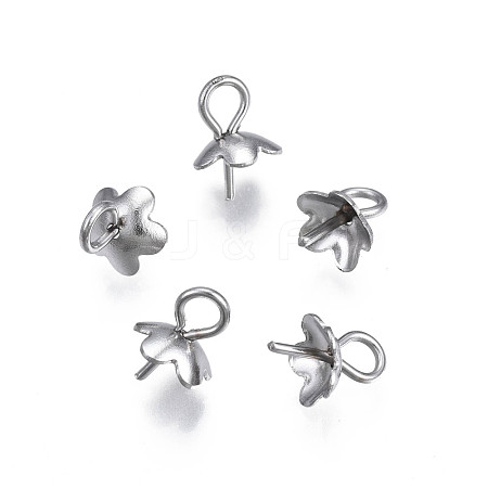 304 Stainless Steel Cup Peg Bails Pendants STAS-S057-54-1