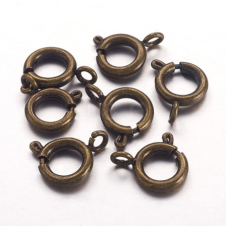 Brass Spring Ring Clasps X-KK-H418-AB-1