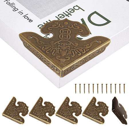 8Pcs Triangle Brass Corner Protectors FIND-DR0001-53-1