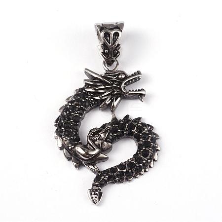 316 Surgical Stainless Steel Rhinestone Pendants STAS-K086-20AS-1