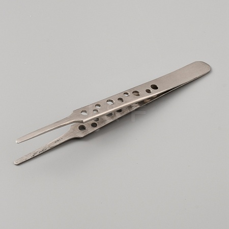 Stainless Steel Round Tip Tweezers TOOL-WH0125-48-1