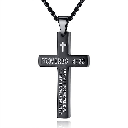 Stainless Steel Cross Pendant Necklace LL1723-1-1