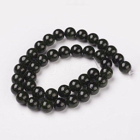 Synthetic Green Goldstone Beads Strands X-G-D169-02-8mm-1